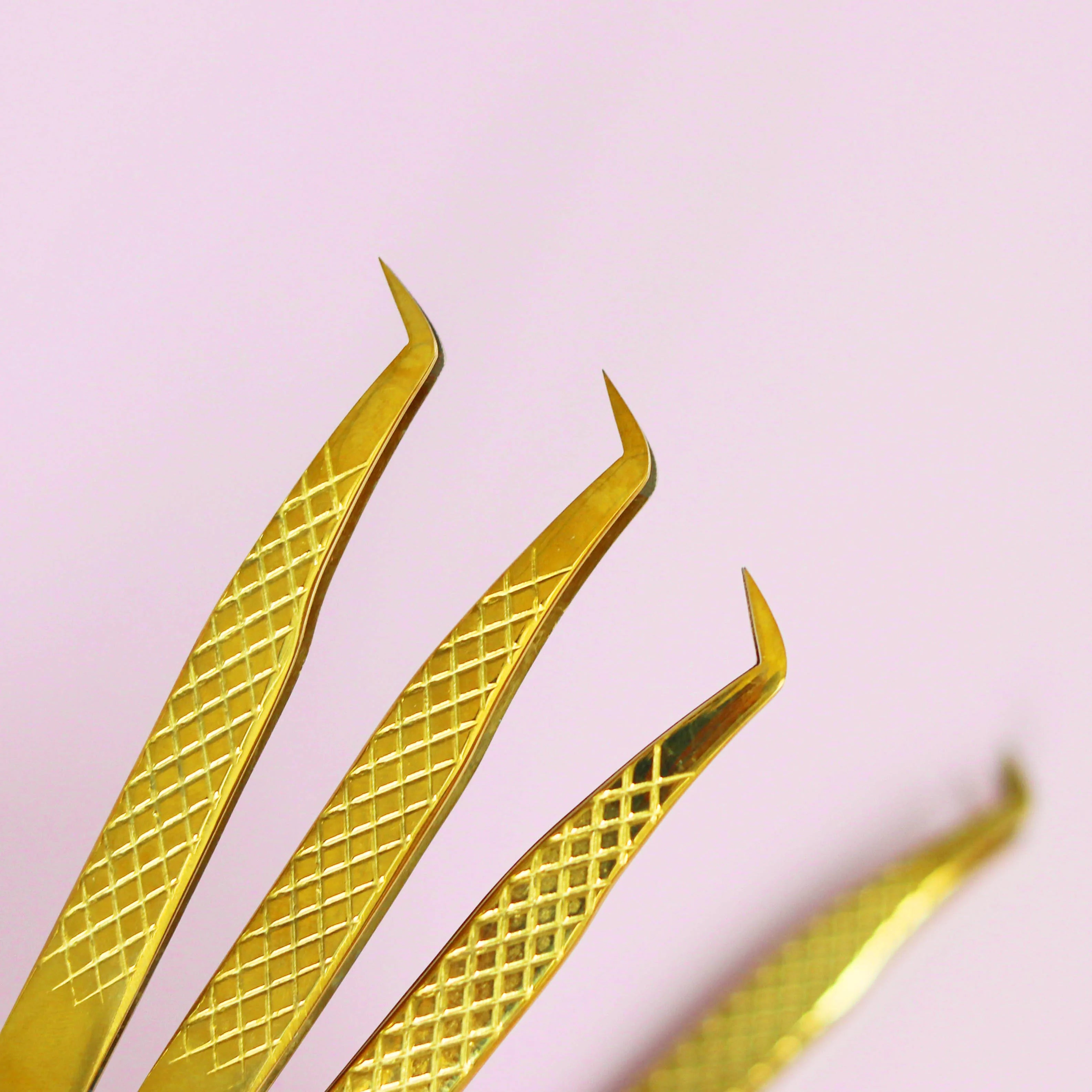 Stainless Steel Professional Volume Fiber Tip 45 75 90 Degree Nano Grip Lash Extension Tweezers