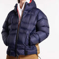 Men's Quilted Puffer Jacket | Winter Warm Bubble Down Coat with Hood | Casual Patchwork Zipper Trench Jacket