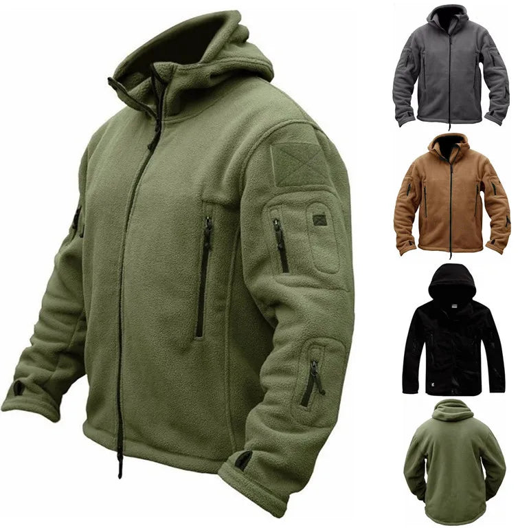 Wholesale Finished Men's Winter Casual Jackets Solid Color Hooded Stand Collar Zipper Breathable Customizable Outdoor Sports