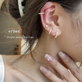 LT-EK476 High-End Circle Zircon Silver Needle Earrings Unique Design Hoop Ear Bone Rings for Women Gold Plated