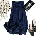 Summer Vintage Satin Elegant High Waist Office Lady Skirt