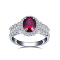 MSR-1401 18k White Gold Wedding Engagement Ring Oval Shape Lab Grown Gemstone Ring