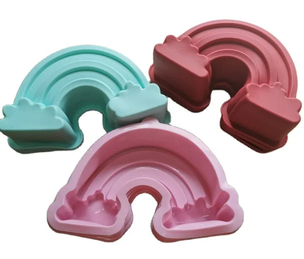 Hot Sale Food Grade  Heat-resistant  Non-Stick Cute Arch Shaped  Baking Pans Rainbow Shape Silicone Cake Mold