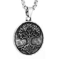 SS8-1197P New Arrival Viking Nordin Tree of Life Pendant Vintage Stainless Steel Necklace Plant Round Pendant Jewelry Gift