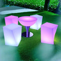 Modern Designer High Bar Counter Stool LED Lighting Durable Plastic Furniture Home Bar Kitchen Dining Living Room Outdoor Hotels