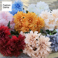 Wholesale Cheap Bulk Faux Indoor Home Decor White pink Purple Silk Dahlia Flores Artificial Flowers for Decoration