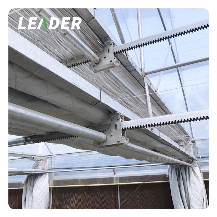 Agricultural Multi Span Greenhouse Shading and Ventilation Galvanized Large Pinion and Rack