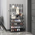 Simple Shoe Storage Organizer Multi-Functional Metal Coat Rack for Bedroom Living Room Dormitory Shoe Clothes Rack Combination
