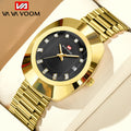 VA VA VOOM Private Label Personalized Stainless Steel Band Gold Wristwatch Wholesale Luxury Custom Logo Quartz Watch for Men