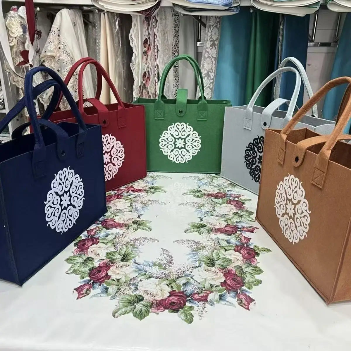 MU 40cm Felt Bag Grocery Lucky Handbag Premium Offical Mommy Using Reusable Shopping Gift Felt Tote Bag