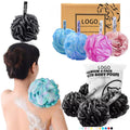 Custom Logo Bath Sponge Soft Bath Bubble Flower Scrub Shower Puff Sponge Mesh Bath-sponge Shower Bouquet Exfoliating Bath Ball