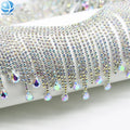 Sparkly AB Rhinestone Claw Silver Gold Plated Crystal Fringe Trimming for Apparel Bags Home Textile Craft Diy Chain Accessories