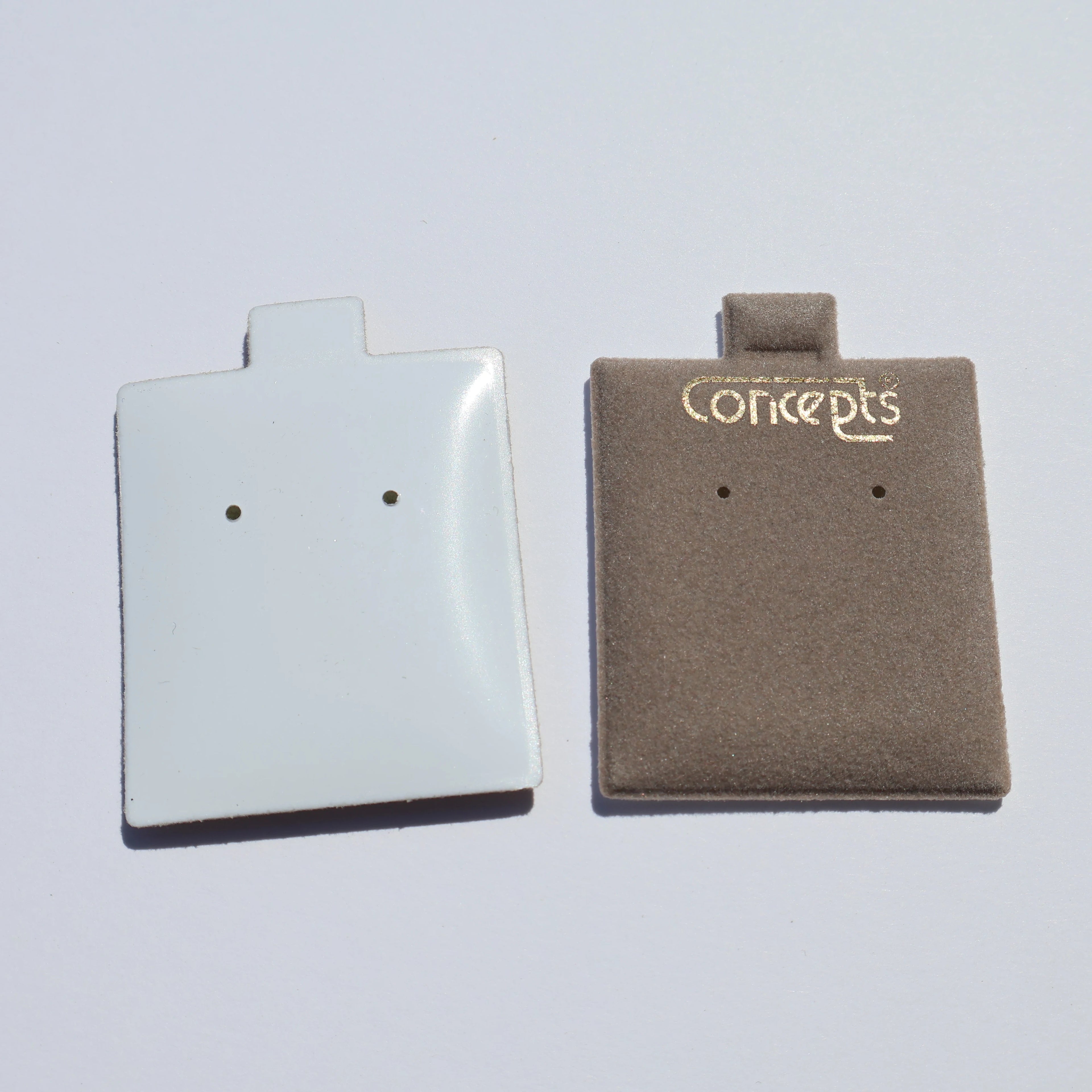 Custom Double Sided Velvet Suede Microfiber Jewelry Container with Logo for Square Card Plate Earrings Necklace Inner Support