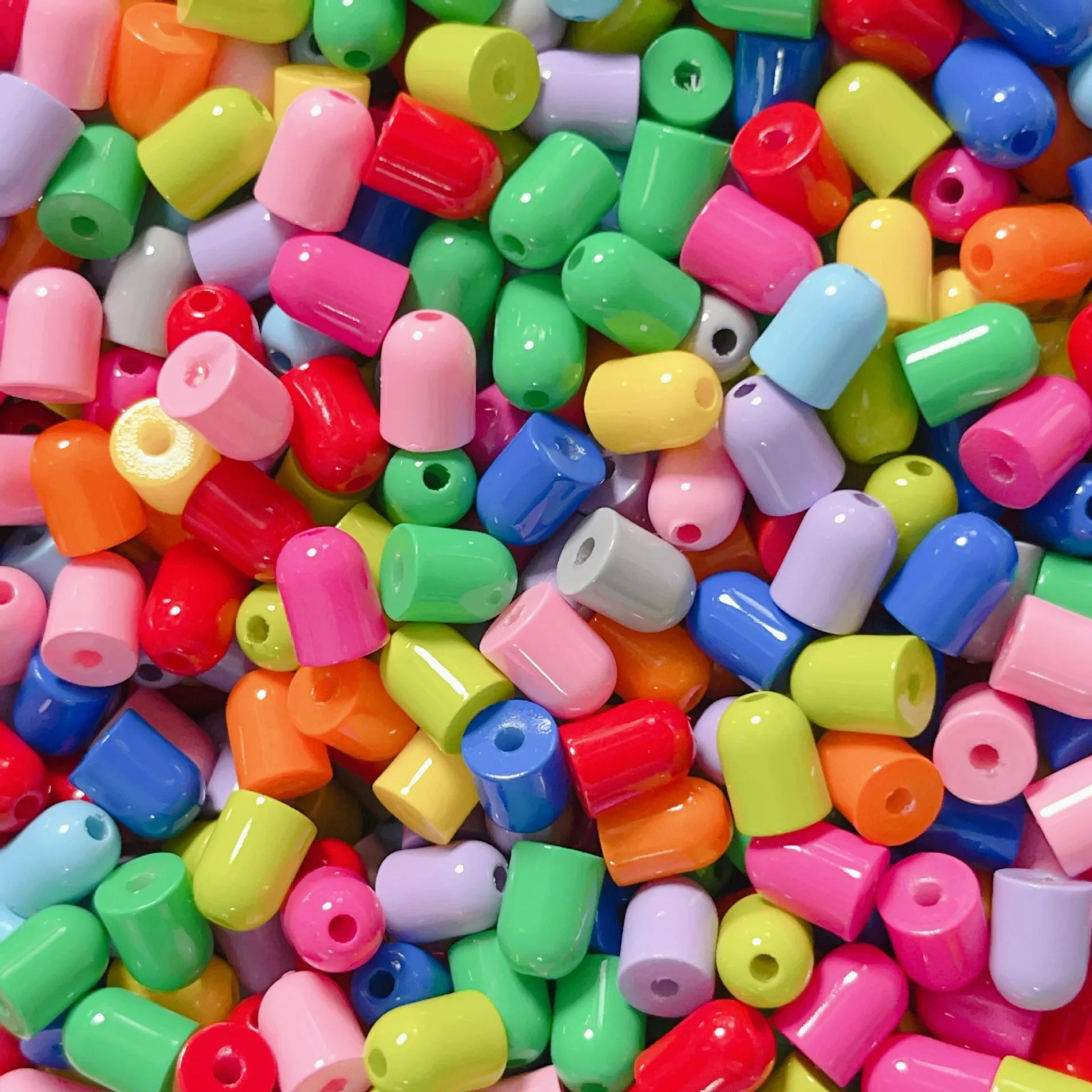Acrylic Capsule Half Pills Straight Hole Beads DIY Mobile Phone Chain Jewelry Making