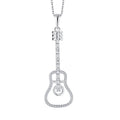Wholesale Creative 925 Sterling Silver Mini Musical Instruments Necklace 925 Silver Material Guitar Shape Pendant for Gifts