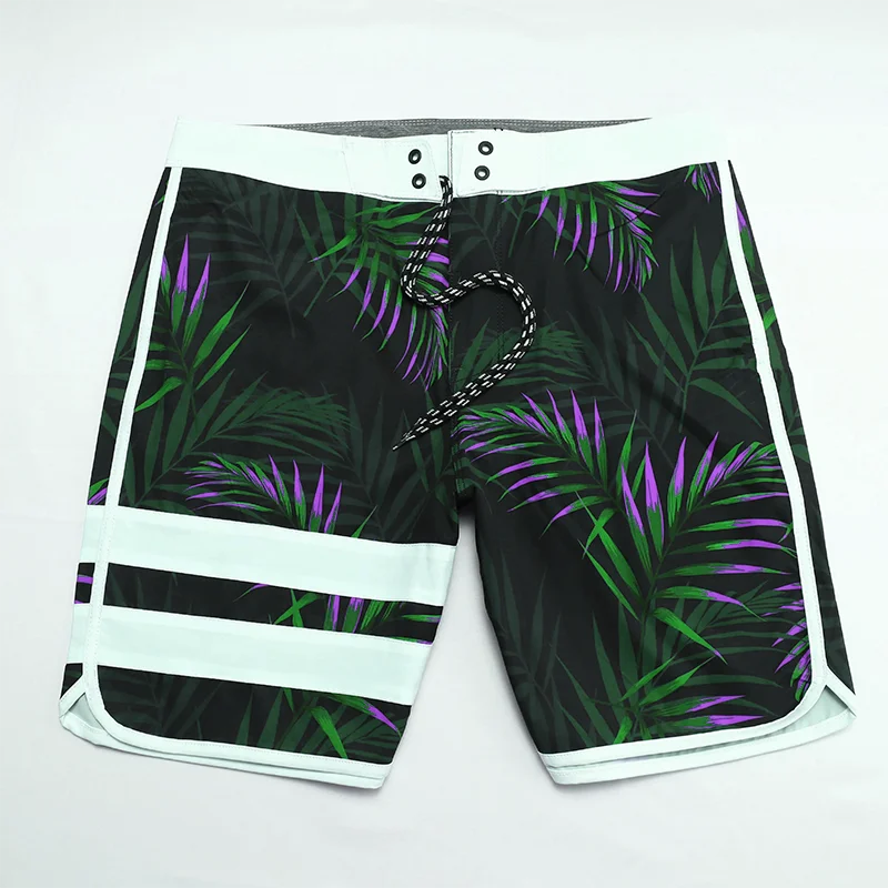 Custom Polyester Beach Shorts Men Surfing Board Short Swimwear Two Eyelets With Back Pocket Swimming Shorts Swim Trunk