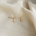 2025 Luxury Silver 18K Gold Plated Star Zircon Hanging Hexagon Earrings