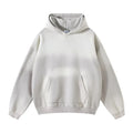 Old White Wear Autumn Winter Men's Oversize Fleece-Lined Hoodie High Street American-Style Solid 100% Cotton Long Sleeve Sweater