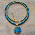 Luxury Onyx Pendant Seed Beads Strand Necklace Vintage Wedding Bohemia Man Woman Lovers Couples Jewelry