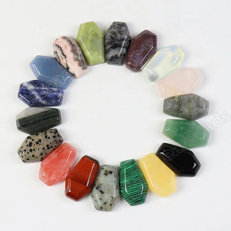 New Bulk Natural Gemstone Mini Coffin Lid Shape Stone Agate Amethyst Hand Carved for Making 3cm 2cm