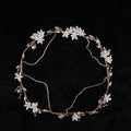 Crown Headpieces Vintage Ceramic Flower Wedding Headpiece Handmade Women Round Crystal Bridal Headpieces