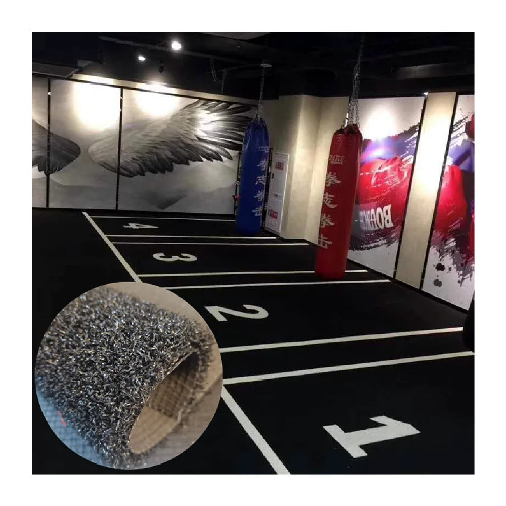 High-End Black Logo Artificial Grass Turf for Golf Premium Gym Sport Turf