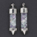 Hongzhuo Accessories Natural Fluorite Gravel Bullet-shaped Wishing Bottle Spirit Pendulum Drifting Bottle Pendant Jewelry