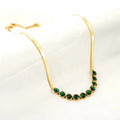 18k Gold Plated Snake Chain Green Zirconia Necklace Hip Hop Jewelry Stainless Steel Necklaces for Women Cz Choker Necklace