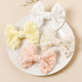 Boutique Kid Hairpin Ribbon Bow Hair Clips Accessories Ponytail Girl Tulle Lace Embroidery Side Hair Clip