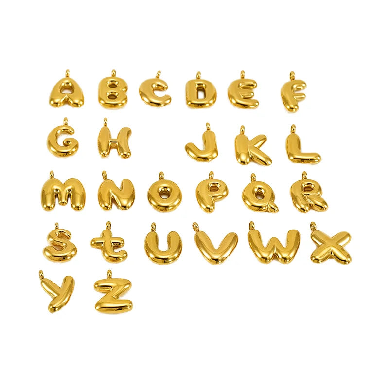 Initials Letter Pendant Charms 18k Gold Plated 26 English Alphabet Letter Charms for DIY Jewelry Making Findings Accessories