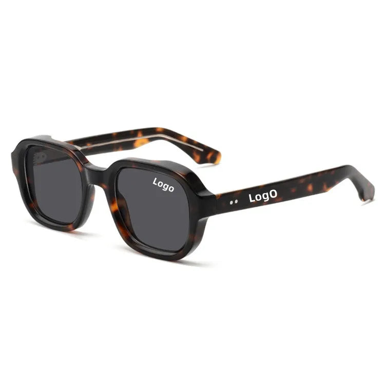 2024 Small Square Glasses Uv400 Eyewear Custom Logo Polarized Acetate Sunglasses Manufacturers Thick Acetate Round Sunglasses