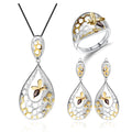 C7925 Abiding Fine Jewelry Vintage Style Natural Smoky Quartz 925 Sterling Silver Jewelry Sets for Woman Jewellery