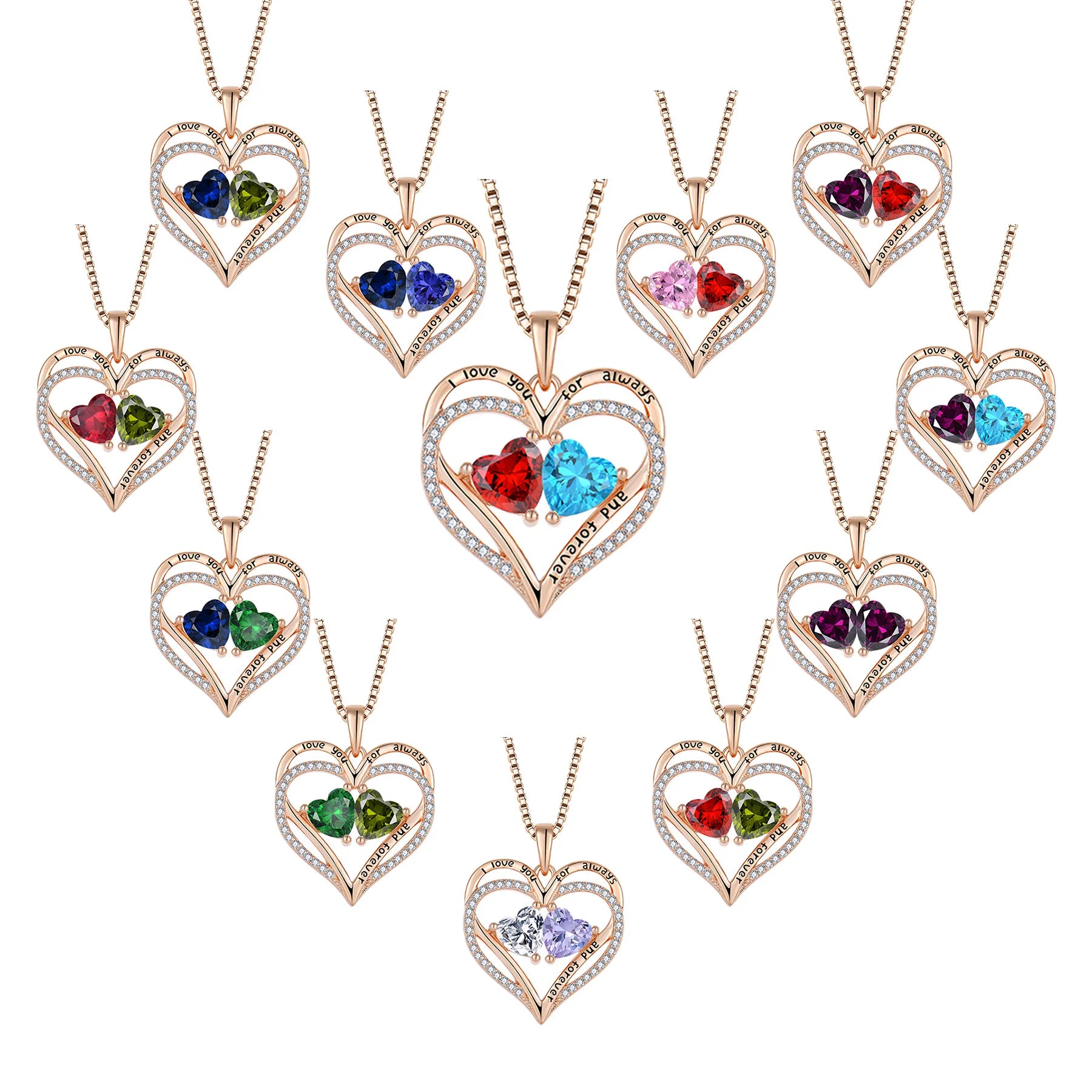 YILUN 925 Sterling Silver Eternal Love Heart Pendant Necklace Personalized Rose Gold Plated CZ Heart Necklace for Women 2025