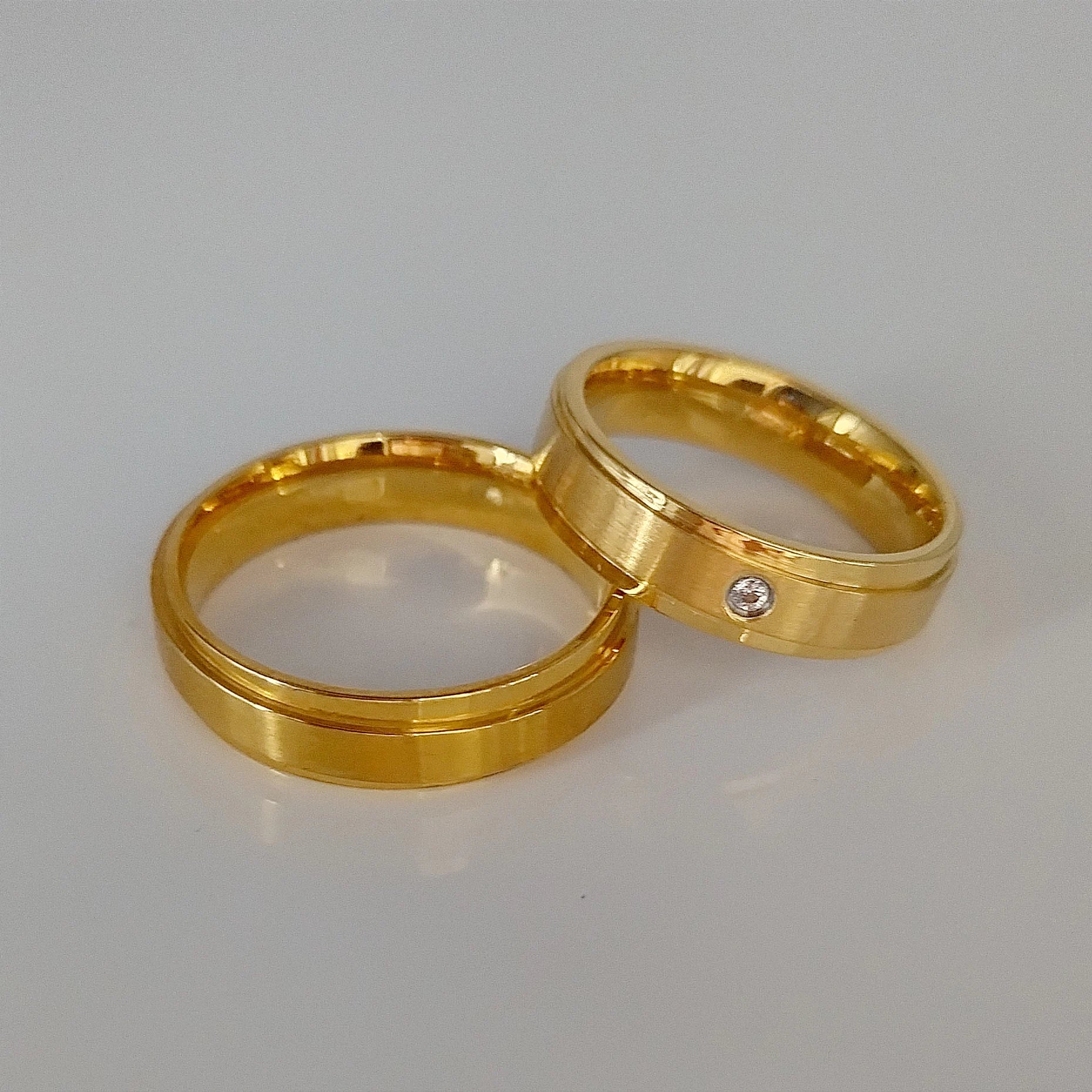Shenzhen Designer Western 18k Gold Plated Jewelry Wedding Rings Couple Sets for Men and Women Bague Anillos Eheringe Anel Dames