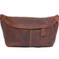 Oversized Zipper Cowhide Sports Fanny Packs Chest Crossbody Shoulder Strap Backpack Bag