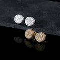 Hip Hop Jewelry Diamond Earrings Full Pave 3A Cubic Zirconia Flat Cylindrical Screw Back Earrings