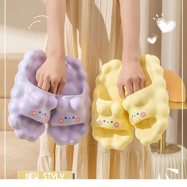 New Ladies Cute Cloud Rabbit slippers Massage Sole Summer EVA Slippers