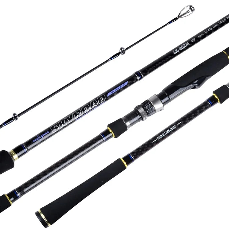 Accessories Long Cast Seabass Fishing Rod 2.4m 2.7m 2 Sections Carbon Medium Action Slow Fly Fishing Rod