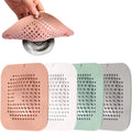 Modern  Square Silicone Lacquered Hair Stopper Shower Drain Cover with Suction Cup Eco-Friendly & Easy to Clean for Bathroom