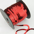 100 Y 6mm Flat Sequins Connected Cord Lace Sewing Purple Sequined Ribbon Pvc Cluster AB Laser Sequined Trims for Costume