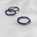 Wholesale New Niche Design Natural Lapis Lazuli Ring Jewelry Hand-beaded Couple Elastic Ring for Men and Women