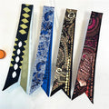 2021 New Plant "Insect Eyes"Print Women Skinny Silk Scarf Ladies Luxury Hand Drawn Neck Bag Hair Scarf