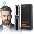LIFEBASIS Smart USB Charging Ceramic Beard Straightening Brush Comb Iron Hair Straightener for Men