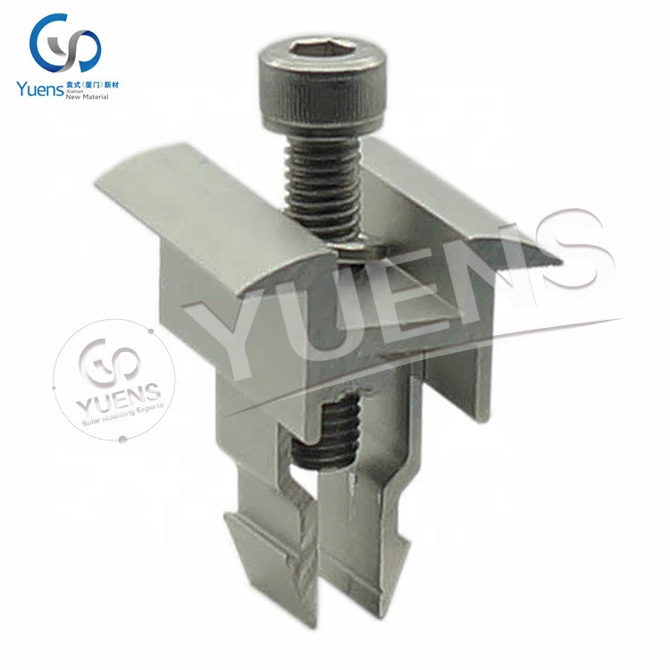 AL6005-T5 Yuens OEM Aluminum Solar PV Rapid Solar Mid Clamp Kit Mounting Solar Module Fast Install Brackets Holder ISO/CE Certif