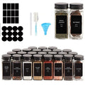Quater Moon Stock 120ml Glass Condiment Bottle Modern Square/Round Belt Black Aluminum Cover 4oz Seasoning Containers Party Jar