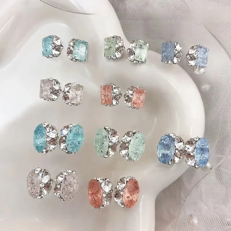 Paso Sico Summer 3D Diamond Ball Candy Nail Rhinestones Special-Shaped Alloy Ice Flower Accessories for Nail Art Jewelry