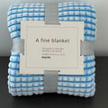Wholesale Queen Size Solid/Striped Knitted Soft Cozy 3D Jacquard Leaf Flannel Lightweight Anti-Pilling Four Seasons Warm Fleece