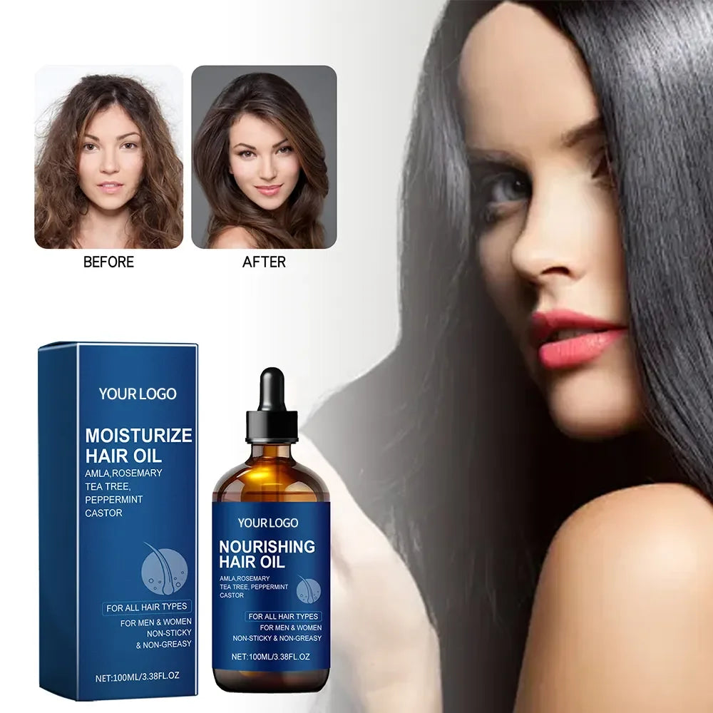 ODM/OEM Nourishing Hair Care Essential Oil Products Plant-Based Tea Tree Oil for Dry Ends Frizzy Hair Refreshing Daily Use