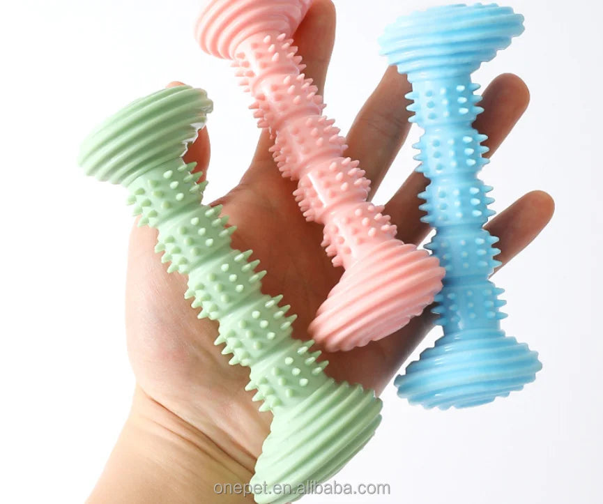 Eco-Friendly & Durable Dog Toothbrush Cleaning Teeth Molar Stick Pet Molar Toy TPR Chewing Biting Balls for Playing