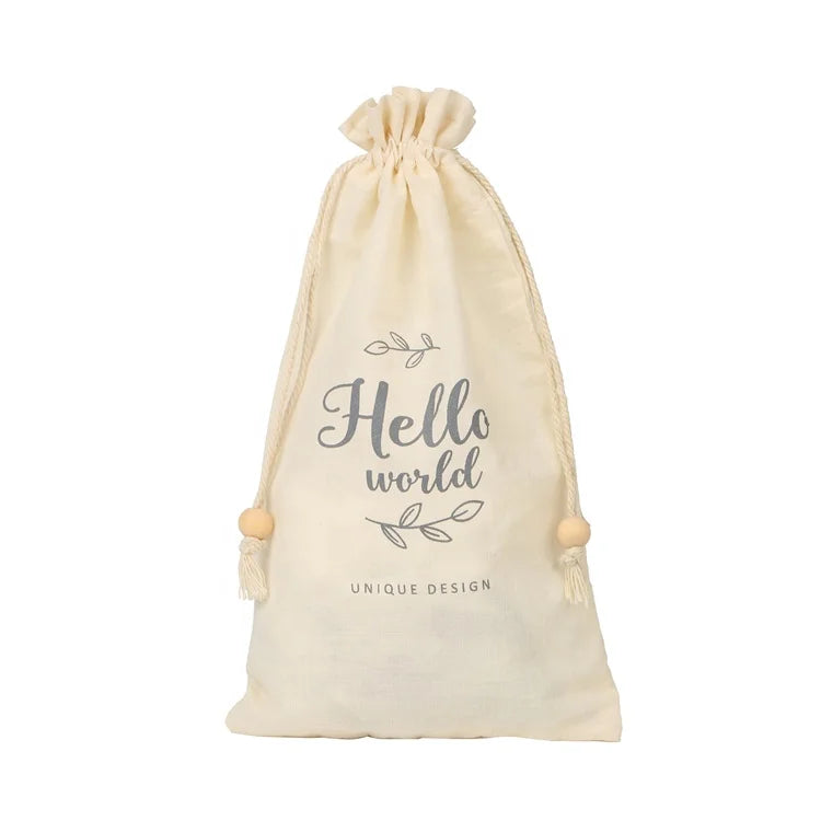 Custom Logo 7*9cm Gift Promotional Drawstring Good Quality Cotton Bag With Draw String